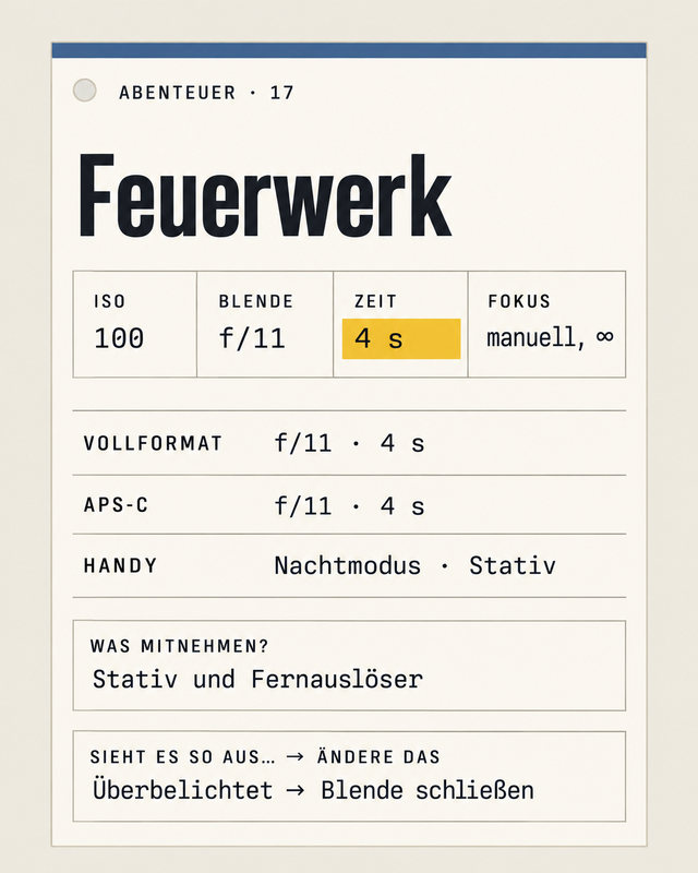 Abenteuer 17, Feuerwerk