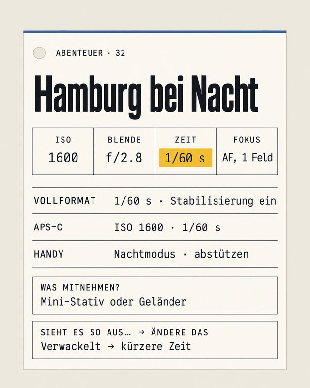 Abenteuer 32, Hamburg bei Nacht